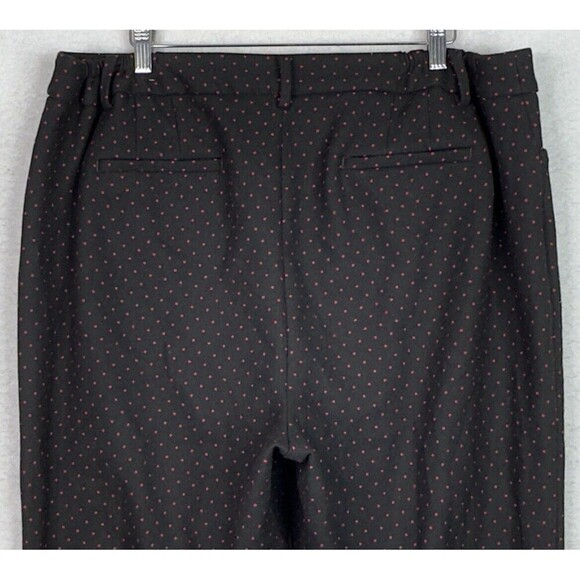 Talbots High Waist Tapered Ankle Pants Plus Sz 18W Black Red Polka Dots Stretch - Picture 10 of 12